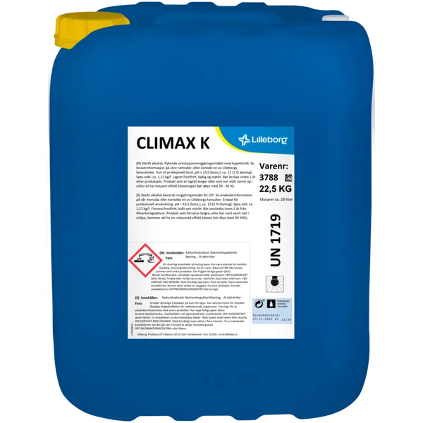 Climax K alkalisk CIP-vask m/klor 22,5KG