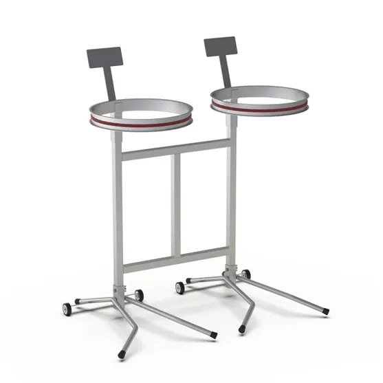 Sekkestativ dobbelt med merkeplate, mobilt