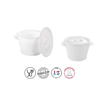 Lokk til 35L rund beholder hvit