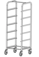 Vogn til oppvaskkurver 6stk
