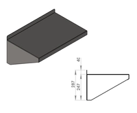 Vegghylle 800x400mm, rustfri