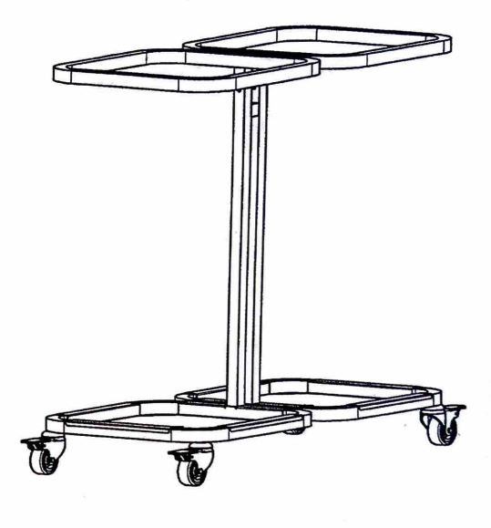 Sekkestativ dobbel med hjul