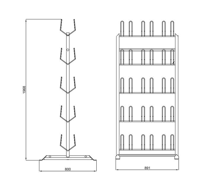 Skostativ 30Par - gulv