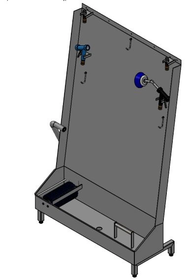 Vaskestasjon STWA-H til forkle og støvler, med integrert sålevask