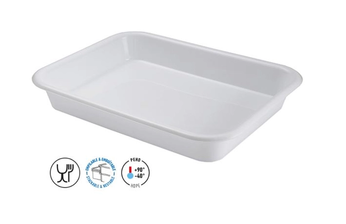 Plastkasse 10L glatt hvit HDPE 