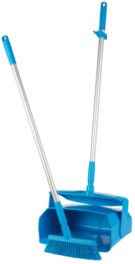 Vikan støvbrett lukket, sett m/kost og skaft BLÅ