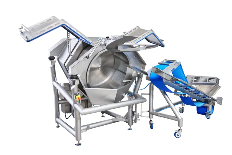 Horisontalt tørkesystem for salatprodukter m.m