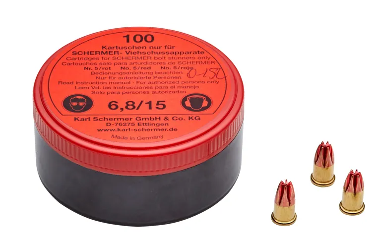 Skudd rød kraftig til Schermer boltepistol, Cal.27