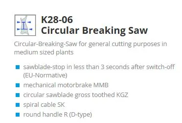 Freund K28-06 oppdelingssag, 1800W