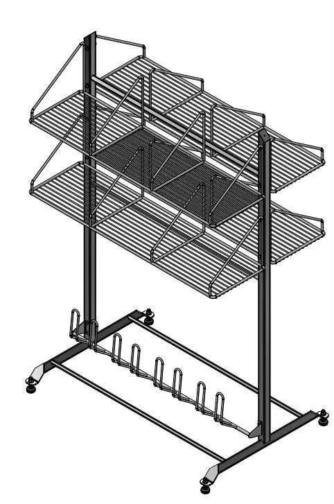 Gulvstativ 2-sidig for påmontering, B:1150mm