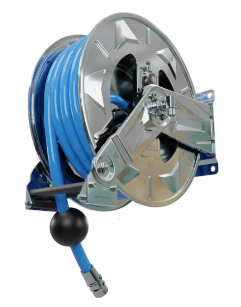 Slangetrommel komplett m/slange og spylepistol, max. 20bar