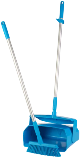 Vikan støvbrett lukket, sett m/kost og skaft BLÅ