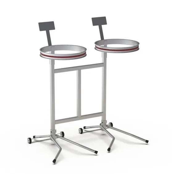 Sekkestativ dobbelt med merkeplate, mobilt